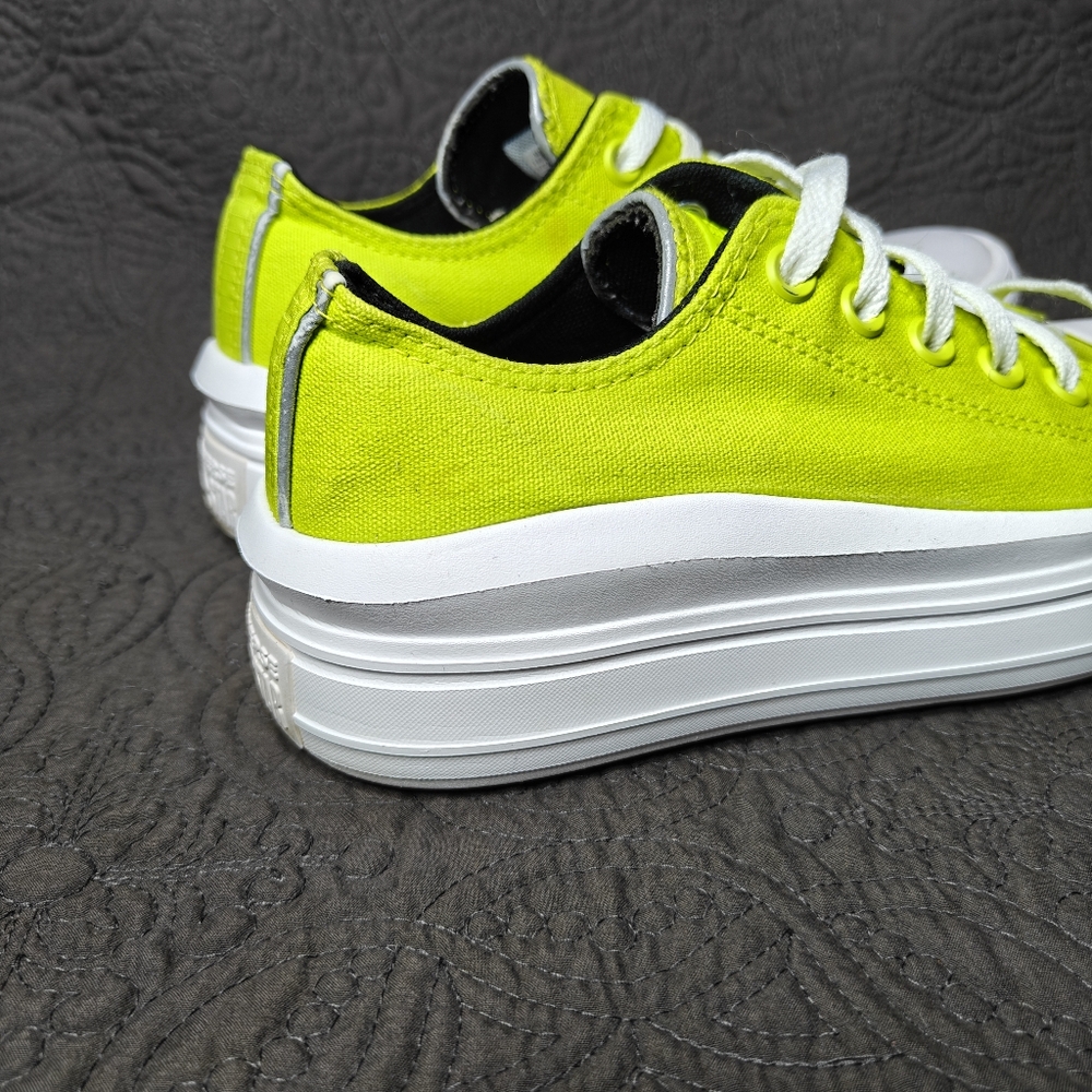 CONVERSE Women's Chuck Taylor All Star Move Lo Platform Sneaker Lime Shoe Sz 8 - Picture 5 of 10